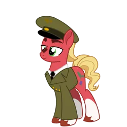 Size: 1280x1281 | Tagged: safe, artist:chanyhuman, derpibooru import, sprout cloverleaf, earth pony, pony, my little pony: a new generation, adolf hitler, antagonist, commission, dictator, emperor sprout, g5, image, link in description, male, png, racism, read description, stallion, villainess