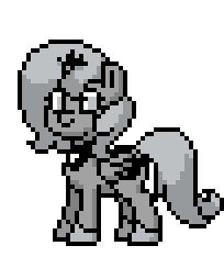 Size: 204x244 | Tagged: safe, derpibooru import, princess luna, alicorn, pony, moonstuck, pony town, female, filly, foal, image, monochrome, png, solo, woona, younger