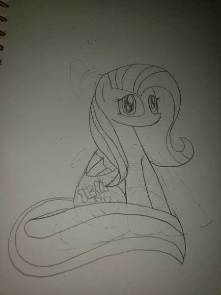 Size: 3024x4032 | Tagged: safe, artist:haileykitty69, derpibooru import, fluttershy, pegasus, image, jpeg, sketch