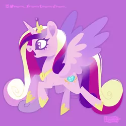 Size: 2048x2048 | Tagged: safe, artist:3ggmilky, derpibooru import, princess cadance, alicorn, pony, clothes, colored wings, crown, female, gradient wings, image, jewelry, mare, open mouth, open smile, peytral, png, regalia, shoes, smiling, solo, spread wings, wings
