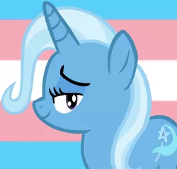 Size: 562x537 | Tagged: safe, artist:jadeharmony, artist:tech-kitten, derpibooru import, trixie, pony, unicorn, base used, female, image, mare, png, pride, pride flag, solo, trans female, trans trixie, transgender, transgender pride flag