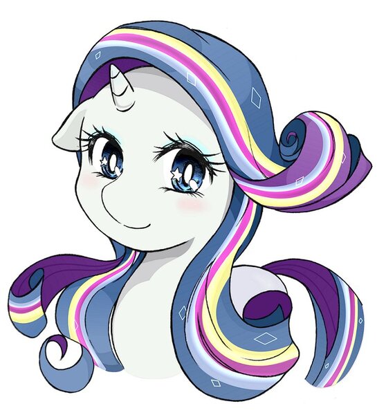 Size: 756x813 | Tagged: safe, artist:auntie_grub, derpibooru import, rarity, pony, unicorn, female, horn, image, jpeg, looking at you, mare, rainbow power, simple background, solo, starry eyes, stars, white background, wingding eyes
