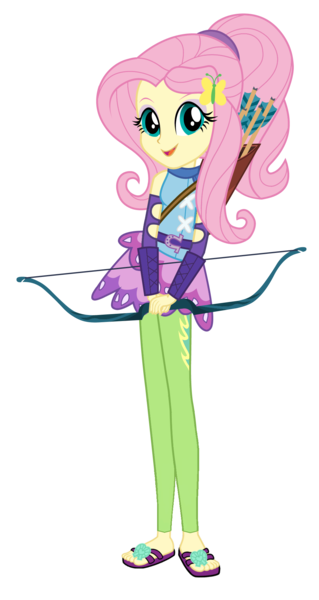 Size: 1062x2000 | Tagged: artist needed, safe, derpibooru import, fluttershy, equestria girls, friendship games, archery, arrow, bow (weapon), bow and arrow, female, image, png, quiver, simple background, solo, transparent background, vector, weapon