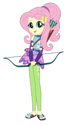 Size: 1062x2000 | Tagged: artist needed, safe, derpibooru import, fluttershy, equestria girls, friendship games, archery, arrow, bow (weapon), bow and arrow, female, image, png, quiver, simple background, solo, transparent background, vector, weapon