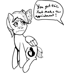 Size: 1232x1416 | Tagged: safe, artist:silence, derpibooru import, oc, oc:kitty sweet, pegasus, doodle, image, meme, monochrome, phone, png, social anxiety