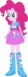 Size: 341x946 | Tagged: safe, pinkie pie, equestria girls, boots, bow, bowtie, bracelet, clothes, cutie mark, cutie mark on clothes, high heel boots, image, jewelry, png, shirt, shoes, simple background, skirt, solo, transparent background