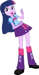 Size: 341x658 | Tagged: safe, twilight sparkle, equestria girls, boots, bow, clothes, cutie mark, cutie mark on clothes, high heel boots, image, png, shirt, shoes, simple background, skirt, solo, transparent background