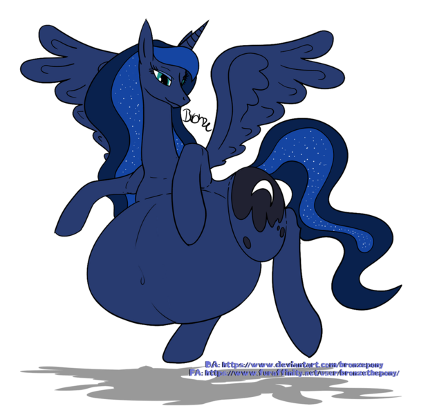 Size: 1024x992 | Tagged: safe, artist:bronzepony, derpibooru import, princess luna, image, png, pregluna, pregnant