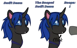Size: 3200x2000 | Tagged: safe, artist:favitwink, derpibooru import, oc, oc:mythic dawn, oc:swift dawn, ponified, unofficial characters only, changeling, pony, .svg available, :p, alternate versions at source, animated, animated at source, animated png, animation at source, better version at source, blue eyes, boop, bust, changeling oc, commission, cute, cute little fangs, duo, eye shimmer, fangs, happy, hooves, image, interactive, know the difference, link in description, loop, male, meme, mlem, nose wrinkle, offscreen character, png, ponified meme, portrait, show accurate, silly, simple background, smiling, tongue out, transparent background, vector, ych animation, ych example, ych result, your character here