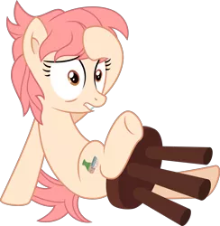 Size: 2832x2905 | Tagged: safe, artist:thatusualguy06, derpibooru import, raspberry vinaigrette, earth pony, pony, discordant harmony, marks for effort, base used, female, head in hooves, high res, image, mare, png, shrunken pupils, simple background, solo, stool, transparent background