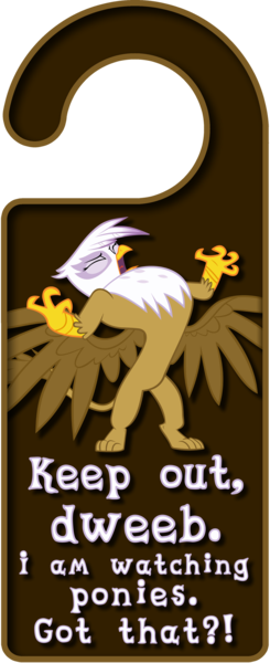 Size: 1566x3828 | Tagged: safe, artist:thorinair, derpibooru import, gilda, gryphon, door knob hanger, dweeb, female, image, png, simple background, transparent background