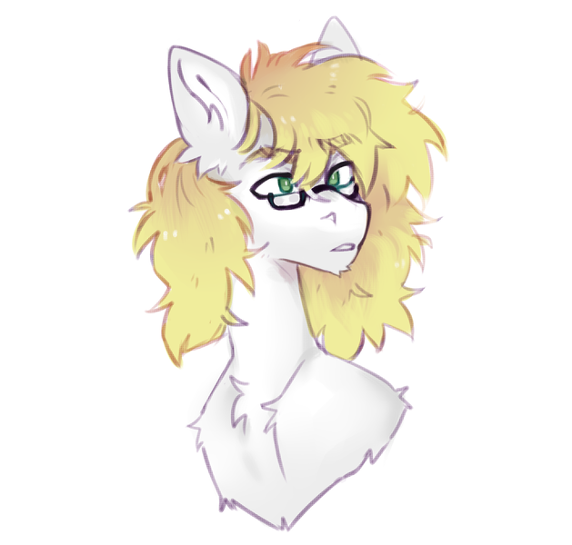 Size: 1414x1348 | Tagged: safe, artist:siatika, derpibooru import, oc, oc:ludwig von leeb, unofficial characters only, pegasus, pony, blonde hair, bust, chest fluff, ear fluff, glasses, green eyes, image, male, png, simple background, solo, stallion, white background
