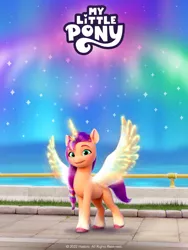 Size: 1536x2048 | Tagged: safe, derpibooru import, sunny starscout, artificial alicorn, artificial horn, artificial wings, augmented, g5, image, jpeg, my little pony logo, princess sunny starscout, wings