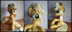 Size: 2264x1010 | Tagged: safe, artist:littlefairyswonders, derpibooru import, applejack, pony, image, irl, photo, plushie, png, solo