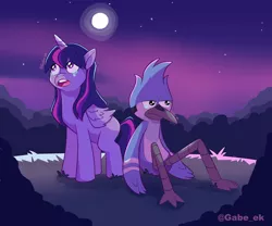 Size: 1280x1067 | Tagged: safe, artist:gabeekk, derpibooru import, twilight sparkle, crossover, crossover shipping, female, image, jpeg, male, mordecai, mordetwi, regular show, shipping, straight