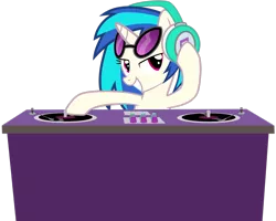 Size: 2738x2190 | Tagged: safe, artist:nsaiuvqart, derpibooru import, vinyl scratch, pony, unicorn, female, headphones, high res, image, mare, png, simple background, solo, transparent background, turntable, vector
