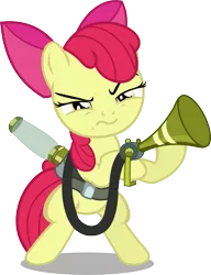Size: 461x600 | Tagged: safe, artist:seahawk270, derpibooru import, apple bloom, earth pony, pony, bloom and gloom, female, filly, foal, image, pest control gear, pest control pony, png, simple background, solo, transparent background, vector