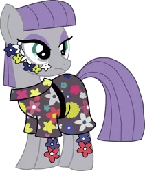 Size: 822x973 | Tagged: artist needed, source needed, safe, derpibooru import, maud pie, earth pony, pony, body markings, clothes, dress, face paint, facial markings, female, flower, frown, g4, image, mare, markings, png, ponymania, simple background, solo, transparent background