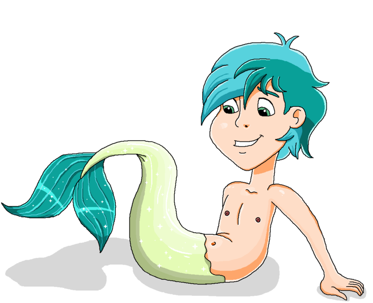 Size: 1134x922 | Tagged: safe, artist:ocean lover, derpibooru import, sandbar, human, merboy, mermaid, merman, bare shoulders, belly button, chest, cute, fish tail, handsome, human coloration, humanized, image, looking down, lying down, male, mermanized, mermay, on back, png, sandabetes, shadow, simple background, sitting, smiling, solo, tail, white background