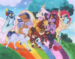 Size: 1024x811 | Tagged: safe, artist:frozensoulpony, derpibooru import, applejack, fluttershy, pinkie pie, rainbow dash, rarity, twilight sparkle, centaur, taur, centaur pie, centaur twilight, centaurdash, centaurified, centaurity, centaurjack, centaurshy, centaurworld, crossover, image, jpeg, mane six, species swap