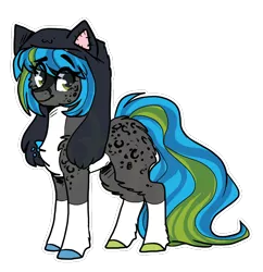 Size: 742x768 | Tagged: safe, artist:tayga-niko-j, derpibooru import, oc, unofficial characters only, cat, cat pony, earth pony, original species, pony, body markings, chest fluff, colored hooves, earth pony oc, hat, image, looking at you, png, simple background, smiling, solo, transparent background