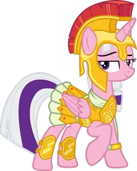 Size: 1024x1278 | Tagged: safe, artist:foxyfell1337, derpibooru import, twilight sparkle, pony, armor, athena sparkle, clothes, costume, g1, g1 to g4, g4, generation leap, image, png, simple background, solo, transparent background