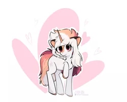 Size: 1280x1028 | Tagged: safe, artist:yumiy_salin, derpibooru import, oc, oc:sketch fluffy, pony, unicorn, female, heart, image, jpeg, looking at you, mare, simple background, sketch, solo