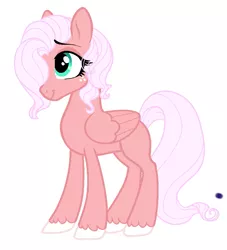 Size: 849x934 | Tagged: safe, artist:saphi-boo, derpibooru import, oc, oc:maraschino ambrosia apple, unofficial characters only, pegasus, pony, alternate color palette, blank flank, female, freckles, hair over one eye, image, mare, offspring, parent:big macintosh, parent:fluttershy, parents:fluttermac, png, simple background, solo, unshorn fetlocks, white background