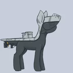 Size: 3000x3000 | Tagged: safe, artist:t72b, derpibooru import, ponified, boatpony, pony, boat, camouflage, female, image, mare, png, simple background, solo, submareine, submarine, type ix
