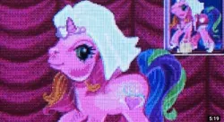 Size: 800x434 | Tagged: safe, derpibooru import, rarity (g3), pony, unicorn, the runaway rainbow, clothes, female, g3, game, game boy advance, horn, image, jpeg, mare, purse, shoes, smiling, swimsuit, wedding veil, youtube link