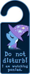 Size: 1566x3828 | Tagged: safe, artist:thorinair, derpibooru import, trixie, pony, unicorn, clothes, door knob hanger, eyes closed, female, hat, image, mare, png, simple background, solo, transparent background, trixie's hat