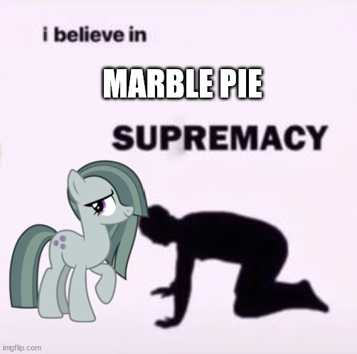 Size: 502x497 | Tagged: safe, derpibooru import, edit, marble pie, earth pony, human, pony, duo, female, image, jpeg, mare, simple background, supremacy meme, text, text edit, truth, white background