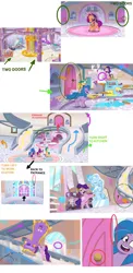 Size: 1080x2220 | Tagged: safe, derpibooru import, edit, edited screencap, screencap, hitch trailblazer, izzy moonbow, pipp petals, sunny starscout, zipp storm, earth pony, pegasus, pony, unicorn, a home to share, my little pony: tell your tale, nightmare roommate, spoiler:g5, spoiler:my little pony: tell your tale, spoiler:tyts01e01, spoiler:tyts01e04, crystal brighthouse, diagram, female, g5, image, indoors, male, mare, png, stallion