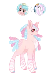 Size: 804x1206 | Tagged: safe, artist:cyrinthia, artist:vernorexia, derpibooru import, cozy glow, fleur-de-lis, oc, pony, unicorn, base used, body markings, brown eyes, colored hooves, commission, curly mane, eyeshadow, female, fusion, g4, gradient legs, image, makeup, mare, markings, png, red eyes, ringlets, solo, swirls, swirly markings, tall, wingding eyes