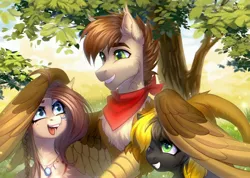 Size: 3507x2500 | Tagged: safe, artist:fenwaru, derpibooru import, oc, unofficial characters only, hippogriff, pegasus, pony, image, jpeg