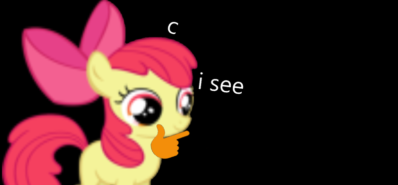 Size: 1350x629 | Tagged: safe, derpibooru import, apple bloom, earth pony, pony, black background, c, female, image, png, simple background, thinking