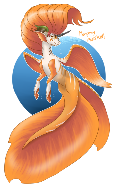 Size: 1613x2600 | Tagged: safe, artist:dragonademetal, derpibooru import, oc, unofficial characters only, hybrid, merpony, pony, seapony (g4), bubble, crepuscular rays, female, fish tail, gills, horn, image, mare, ocean, orange eyes, orange mane, png, simple background, smiling, solo, spread wings, sunlight, swimming, tail, transparent background, underwater, water, wings