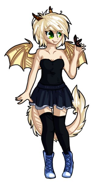 Size: 412x777 | Tagged: safe, artist:tayga-niko-j, derpibooru import, oc, unofficial characters only, human, clothes, female, humanized, image, png, shoes, simple background, skirt, solo, tail, tailed humanization, transparent background, winged humanization, wings