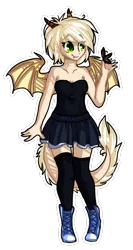 Size: 412x777 | Tagged: safe, artist:tayga-niko-j, derpibooru import, oc, unofficial characters only, human, clothes, female, humanized, image, png, shoes, simple background, skirt, solo, tail, tailed humanization, transparent background, winged humanization, wings