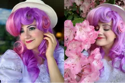 Size: 2289x1526 | Tagged: safe, artist:sarahndipity cosplay, derpibooru import, sweetie belle, human, 2019, clothes, cosplay, costume, everfree northwest 2019, flower, image, irl, irl human, jpeg, photo
