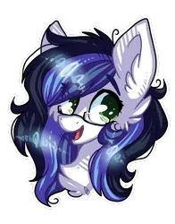 Size: 423x540 | Tagged: safe, artist:tayga-niko-j, derpibooru import, oc, unofficial characters only, earth pony, pony, bust, chest fluff, ear fluff, earth pony oc, female, glasses, image, mare, png, simple background, smiling, solo, transparent background