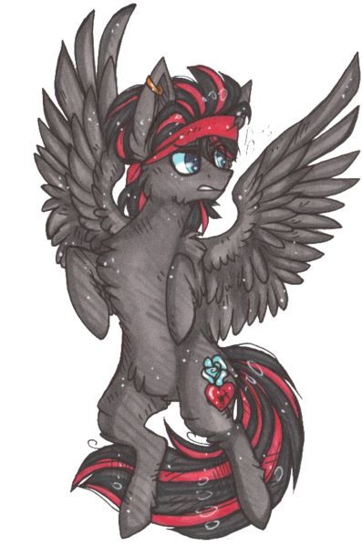 Size: 541x818 | Tagged: safe, artist:tayga-niko-j, derpibooru import, oc, unofficial characters only, pegasus, pony, chest fluff, gritted teeth, image, pegasus oc, png, rearing, simple background, solo, teeth, transparent background, wings