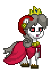 Size: 180x252 | Tagged: safe, derpibooru import, oc, oc:ghost pepper, unofficial characters only, goat, pony, pony town, animated, crown, female, gif, grey hair, image, jewelry, regalia, royalty, solo, solo female