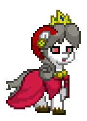 Size: 180x252 | Tagged: safe, derpibooru import, oc, oc:ghost pepper, unofficial characters only, goat, pony, pony town, animated, crown, female, gif, grey hair, image, jewelry, regalia, royalty, solo, solo female