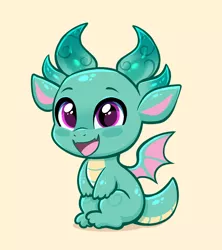 Size: 3320x3744 | Tagged: safe, artist:confetticakez, derpibooru import, sparky sparkeroni, dragon, baby, baby dragon, cute, g5, image, male, open mouth, png, simple background, solo, yellow background