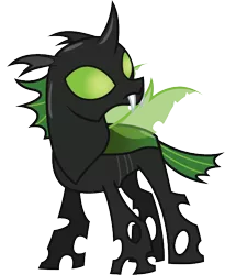 Size: 492x601 | Tagged: safe, derpibooru import, edit, oc, oc:phylaxis, changeling, green changeling, green eyes, image, png