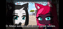 Size: 1920x888 | Tagged: safe, derpibooru import, editor:decokelow, chancellor neighsay, tempest shadow, anthro, pony, unicorn, animated, behind the scenes, blushing, camera, cursed, cursed image, female, funny, image, laughing, looking at you, male, recording studio, shipping, studio, webm