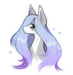 Size: 1110x1140 | Tagged: safe, artist:strangle12, derpibooru import, oc, unofficial characters only, earth pony, pony, bust, ear fluff, earth pony oc, ethereal mane, eye clipping through hair, eyelashes, female, image, mare, png, simple background, solo, starry mane, white background