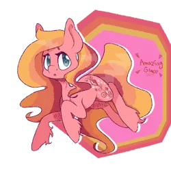 Size: 1280x1280 | Tagged: safe, artist:pinklem0nadepunk, derpibooru import, amazing grace, oc, earth pony, pony, adoptable, adoragrace, cute, g3, hatching (technique), image, multicolored mane, orange mane, pink coat, png, red mane, redesign, simple background, solo, transparent background, unshorn fetlocks, yellow mane