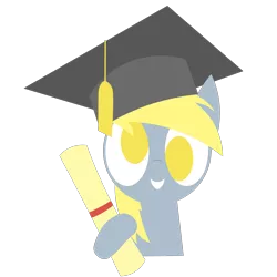 Size: 1440x1440 | Tagged: safe, artist:greenhoof, derpibooru import, derpy hooves, pony, graduation cap, hat, image, png, simple background, solo, transparent background, vector